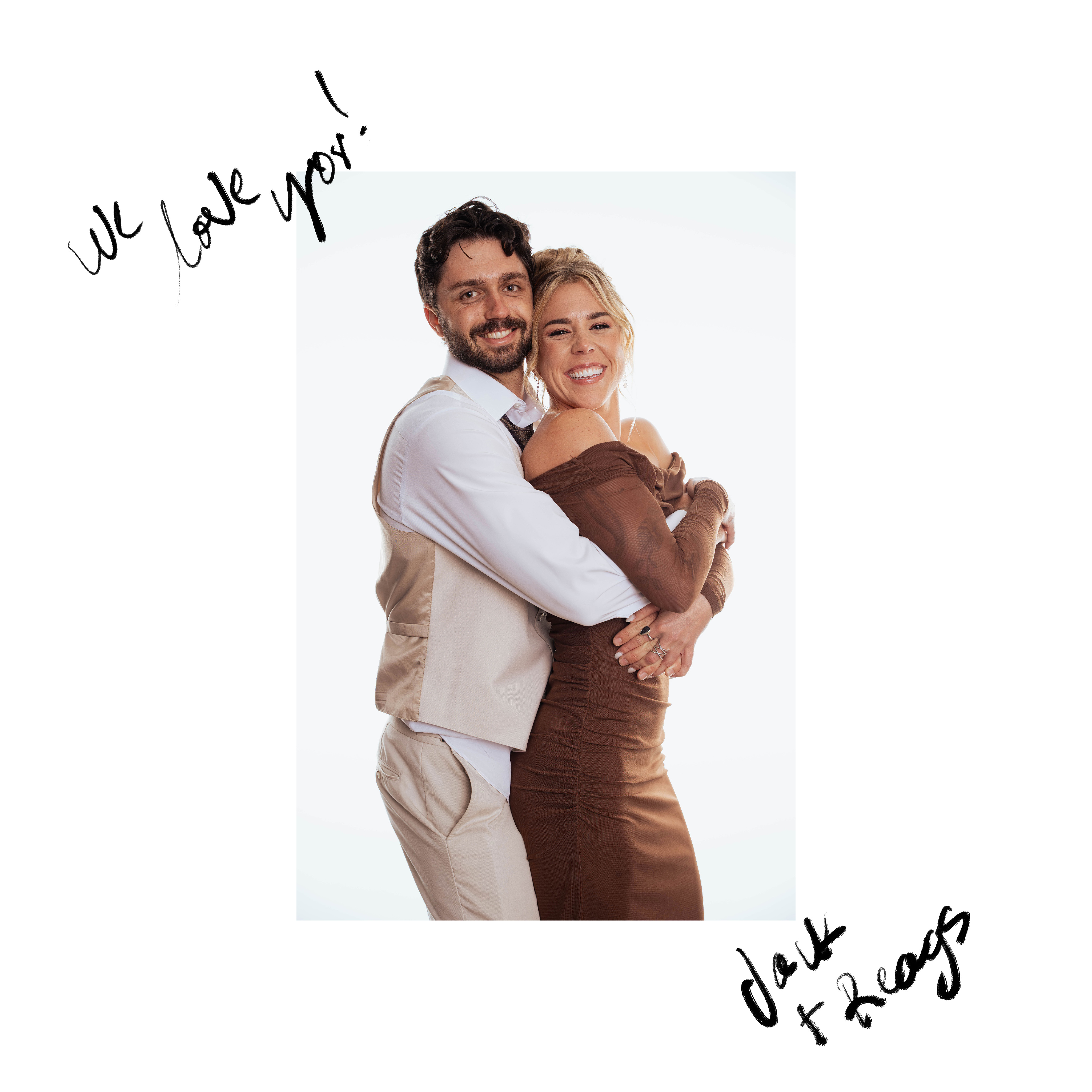 Guest book sample showing a signed portrait