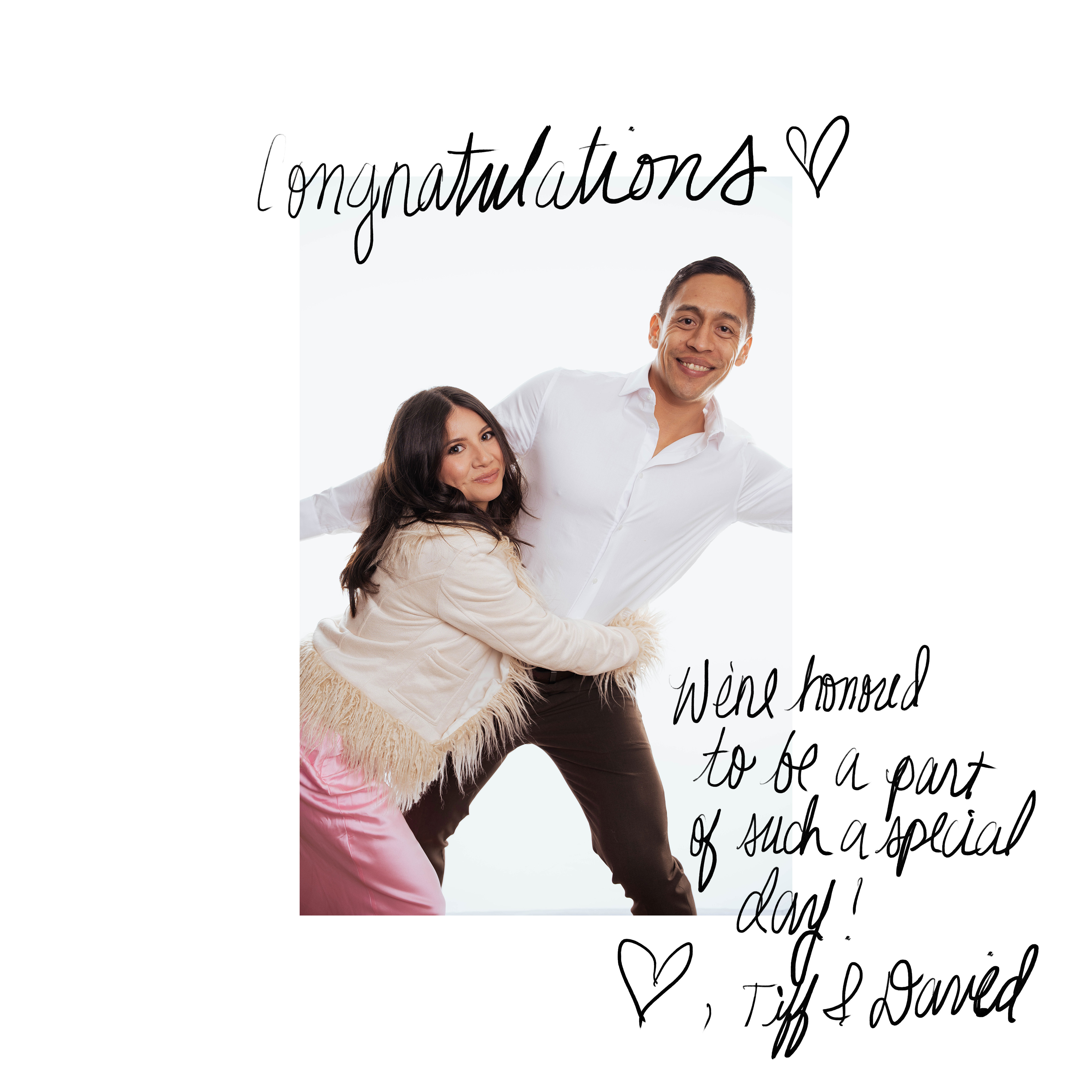 Guest book sample showing a signed portrait