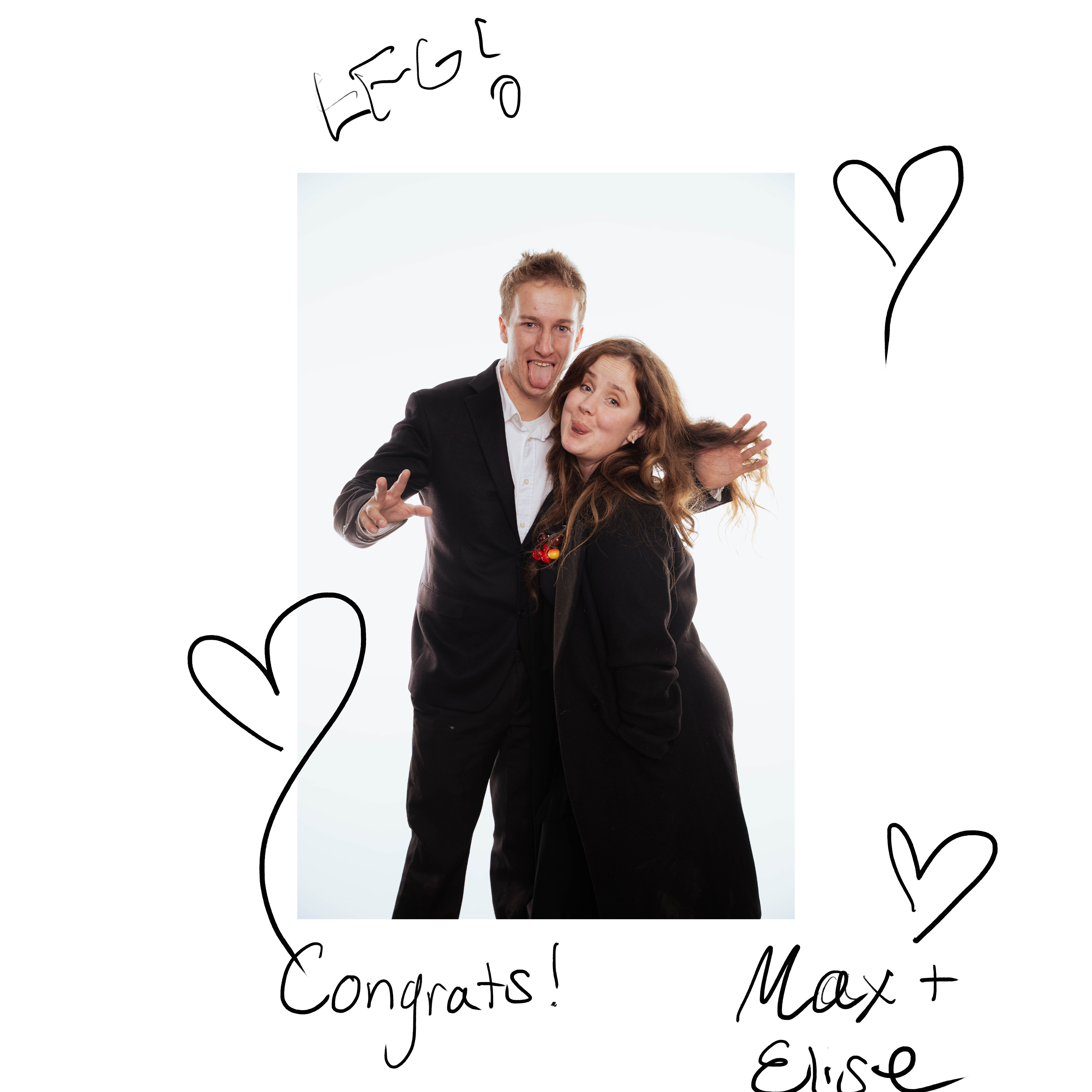 Guest book sample showing a signed portrait