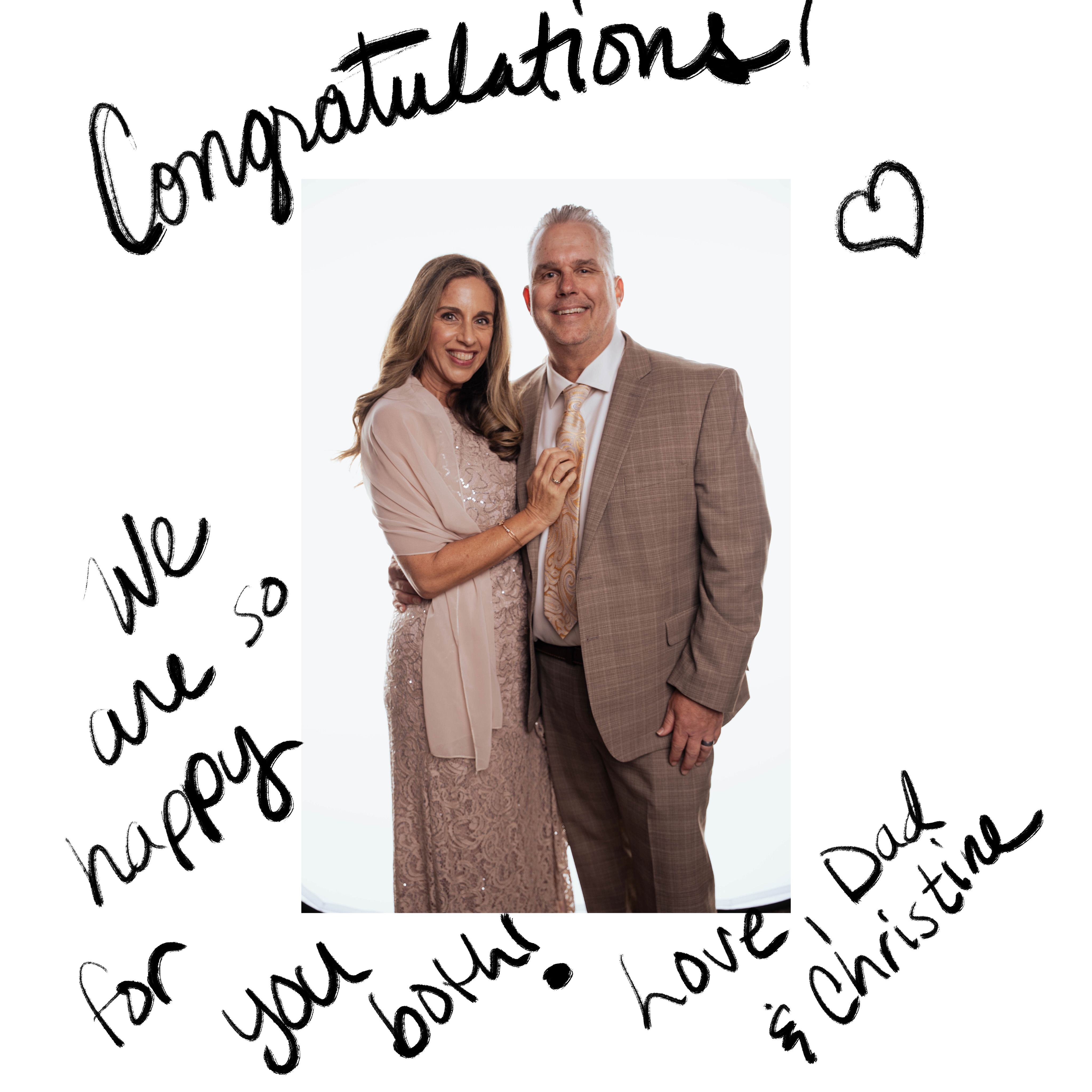 Guest book sample showing a signed portrait